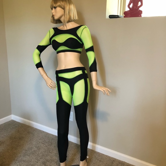 Simon Preen. Green / black Leggings Set - Picture 2 of 6